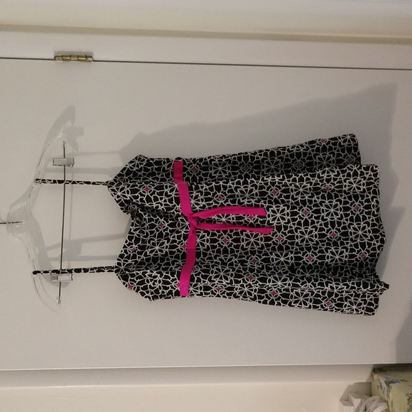 Unbranded Other - Women's One Piece Bathing Suit with Skirt Black Neon Pink White Pattern Size 18